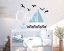 Sailboat and Sea Mew Custom Name Decal